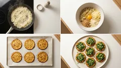 Blumenkohlpizza low carb: knuspriger Boden mit Leinsamen, Spinat und Parmesan