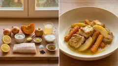 Fruchtiges Fischragout mit Kürbis und Apfel – cremig aus der Pfanne in 30 Minuten