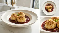 Quarkknödel mit Pflaumensauce – so werden sie saftig und zerfallen nicht im Wasser