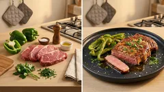 Saftige Beefsteaks vom Grill – mit grüner Paprika und nur wenigen Zutaten